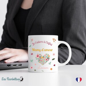 Mug Personnalisable Grand Mère Cœur Fleuri image 3