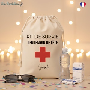 Kit de Survie Lendemain de Fête Premiers Secours Personnalisé  - Kit Anti Gueule de Bois Evjf - Kit de survie Hangover