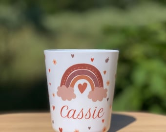 Gobelet Enfant Personnalisable Arc en Ciel Nuages - Gobelet enfant maternelle personnalisé - Gobelet Prénom - Gobelet Personnalisé prénom