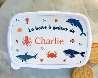 Customizable Sea Animals Snack Box - Personalized children's snack box - Boys' snack box - Girls' snack box