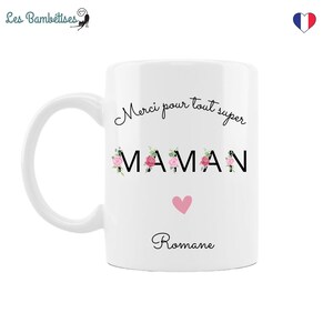 Customizable Mom Mug with Floral Letters - Mom gift - Mother&#39;s Day gift - Mom Christmas gift - Mom birthday gift