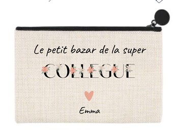 Customizable Boho Flowers Colleague Pouch - Personalized Colleague Gift - Colleague Leaving Gift - Colleague Christmas Gift