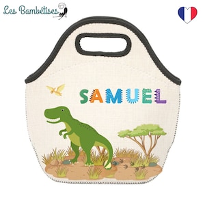 Sac Isotherme Repas Personnalisable Dinosaure - Glacière Isotherme Enfant- Sac Repas Personnalisé - Petite Glacière Enfant