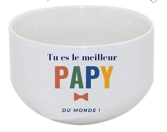 Personalized Colored Grandpa Bowl - Grandpa Breakfast Bowl - Grandfather Christmas Gift - Grandfather's Day Gift - Grandpa Gift