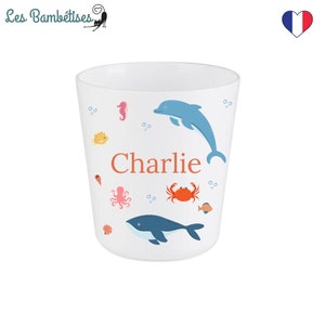 Taza infantil personalizable con animales marinos - Taza infantil personalizada para jardín de infantes - Taza con nombre - Taza personalizada con nombre