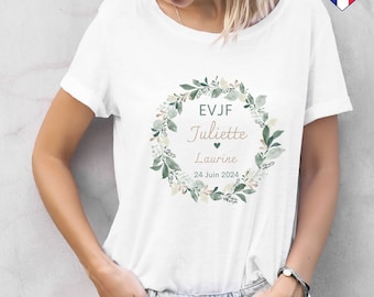 T-shirt Evjf Personnalisable Botanique - Accessoire Evjf - T-shirt personnalisé Evjf