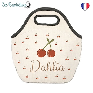 Sac Isotherme Repas Personnalisable Cerise - Glacière Isotherme Enfant- Sac Repas Personnalisé - Petite Glacière Enfant