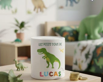 Personalized Dinosaur Piggy Bank - Personalized Name Piggy Bank - Personalized Children's Piggy Bank - Children's Christmas Gift - Birthday Gift