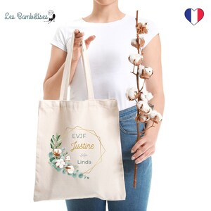 Tote Bag Personnalisable Evjf Champêtre Eucalyptus tote bag enterrement de vie de jeune fille Accessoire evjf personnalisé image 3