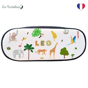 Personalized Jungle Pencil Case - Personalized children&#39;s school pencil case - Personalized first name school pencil case