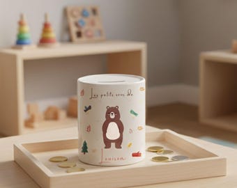 Personalized Bear Piggy Bank - Personalized Name Piggy Bank - Personalized Children's Piggy Bank - Children's Christmas Gift - Birthday Gift