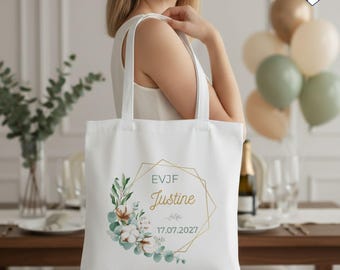 Customizable Eucalyptus Hen Party Tote Bag - Hen Party Tote Bag - Personalized Hen Party Accessory