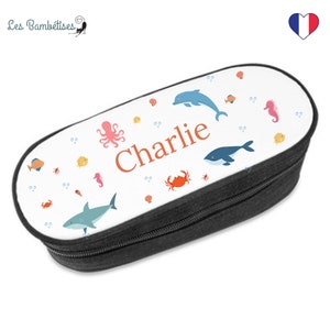 Personalized Sea Animals Pencil Case - Personalized children&#39;s school pencil case - Personalized first name school pencil case