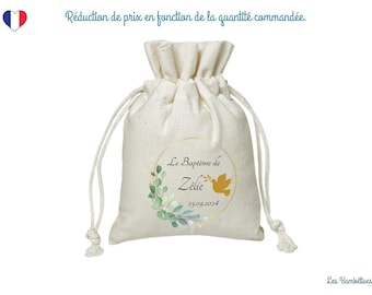 Customizable Dove Baptism Pouch 9.5X12Cm - Baptism Candy Pouch - Personalized Baptism Pouch - Communion Candy Pouch