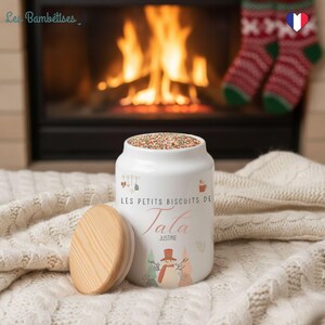 Barattolo per biscotti Tata natalizio Boho personalizzato - Regalo di Babbo Natale segreto