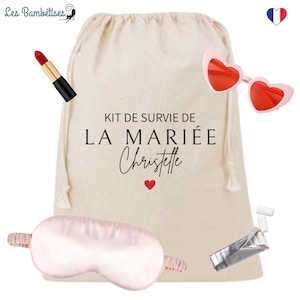Kit de Survie Mariage et EVJF Chic - Kit de Survie de La Mariée - Accessoire Evjf personnalisé- Kit de Survie Evjf - Kit de la Super Témoin