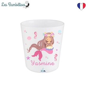 Taza de sirena personalizable para niños - Taza de guardería personalizada para niños - Taza con nombre - Taza con nombre personalizada