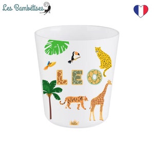 Taza infantil personalizable de la jungla - Taza infantil personalizada de guardería - Taza con nombre - Taza personalizada con nombre