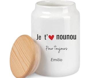 Personalizable I Love You Nanny Cookie Jar - Personalized Nanny Gift - Nanny Christmas Gift - End of Year Nanny Gift