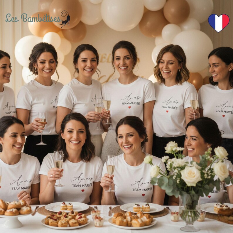 Customizable Heart-Shaped Hen Party T-Shirt - Personalized Hen Party Accessory - Personalized Hen Party T-Shirt image 3