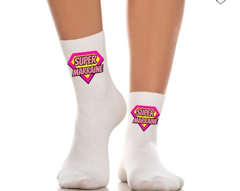 Customizable Super Godmother Socks - Godmother Gift - Godmother Christmas Gift - Godmother Birthday Gift