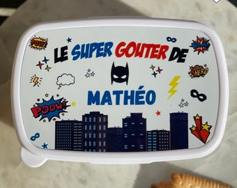 Caixa de lanche de super-herói personalizável - Caixa de lanche infantil personalizada - Caixa de lanche para meninos - Lancheira personalizada