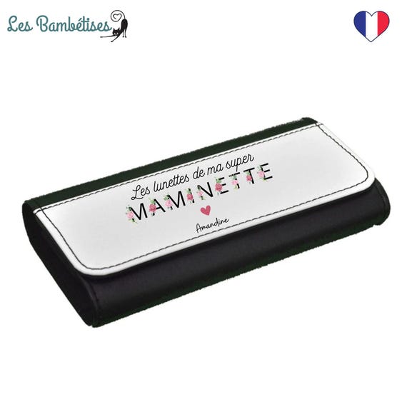 Étui à Lunettes Rigide Mamy Lettres Fleuries Personnalisable