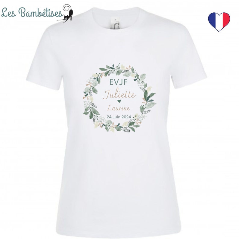 T-shirt Evjf Personnalisable Botanique Accessoire Evjf T-shirt personnalisé Evjf image 4