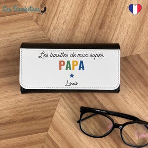 Étui à Lunettes Rigide Papa Personnalisable - Étui à lunettes Papa Personnalisé - Étui à lunettes Papounet - Cadeau Noël Papa