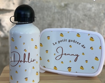 Customizable Lemon Snack Box - Personalized Kindergarten Snack Box - Primary School Snack Box - Girls Snack Box