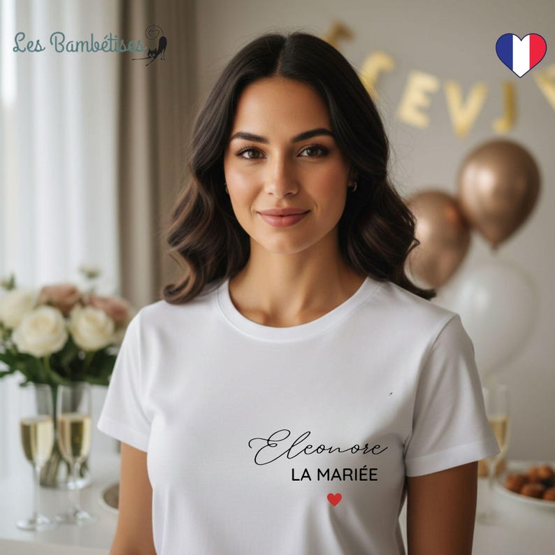 Customizable Heart-Shaped Hen Party T-Shirt - Personalized Hen Party Accessory - Personalized Hen Party T-Shirt image 6