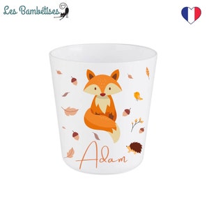 Personalized Nursery Name Cup Fox - School Name Cup - Unbreakable Children&#39;s Cup