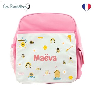 Sac à dos Personnalisable Abeille - Sac à dos Enfant Personnalisé - Sac à dos fille - Sac à dos prénom personnalisé - Sac à dos maternelle
