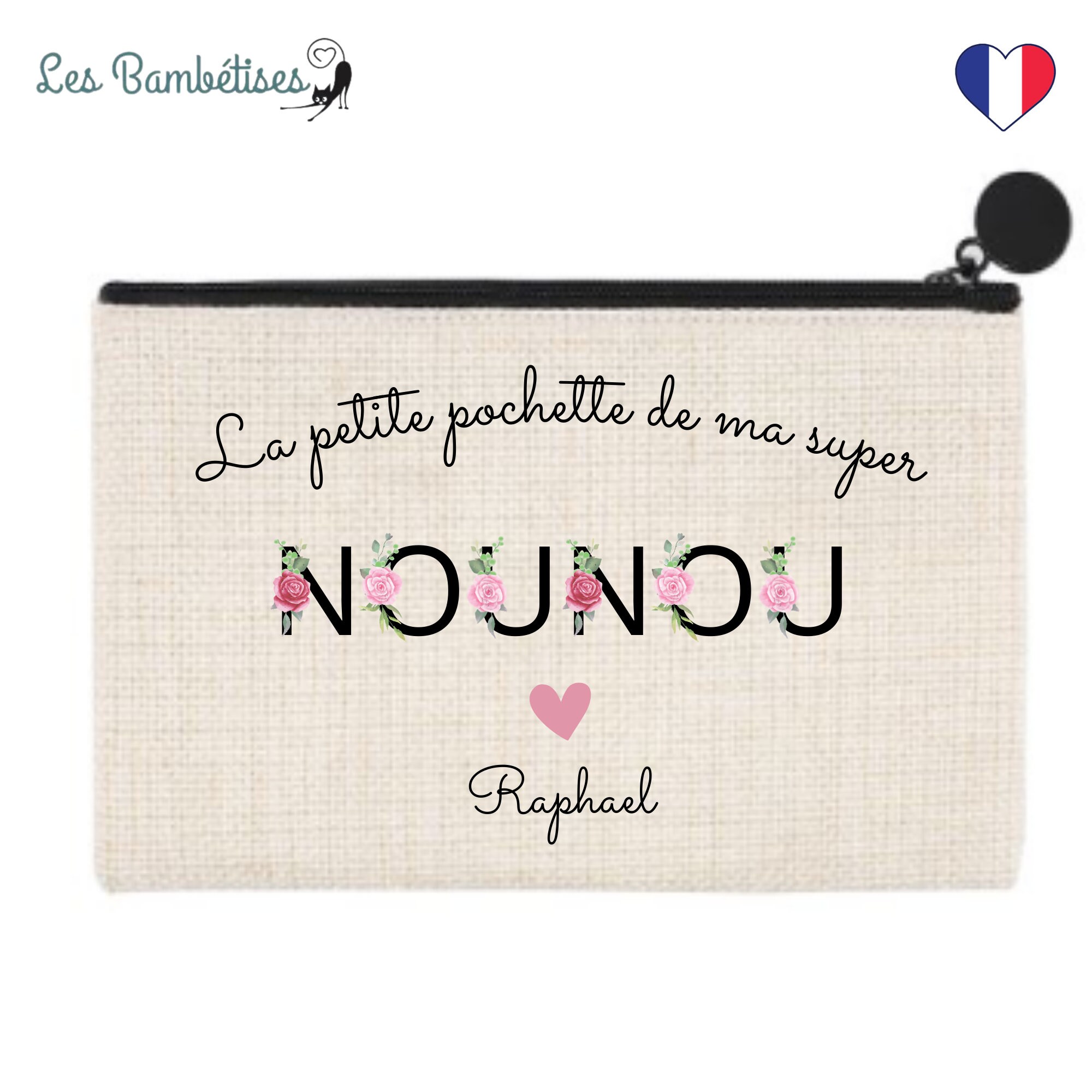 Super Nounou Pochette Nounou Floral Letters Nanny Gift Bag Nanny