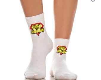 Customizable Super Godfather Socks - Godfather Gift - Godfather Christmas Gift