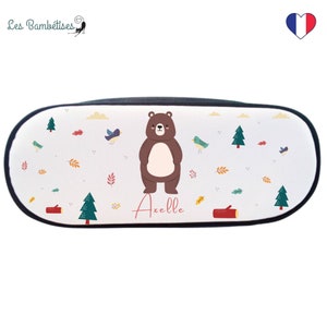 Personalized Bear Pencil Case - Personalized children&#39;s school pencil case - Personalized first name school pencil case