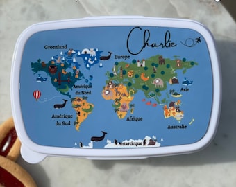 Customizable World Map Snack Box - Boys' Snack Box - Girls' Snack Box - Personalized Snack Box