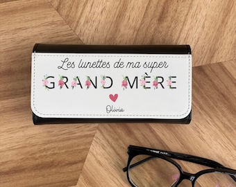 Customizable Floral Letters Hard-Sided Glasses Case for Grandma - Personalized Grandmother Glasses Case - Grandma Glasses Case - Grandma Gift