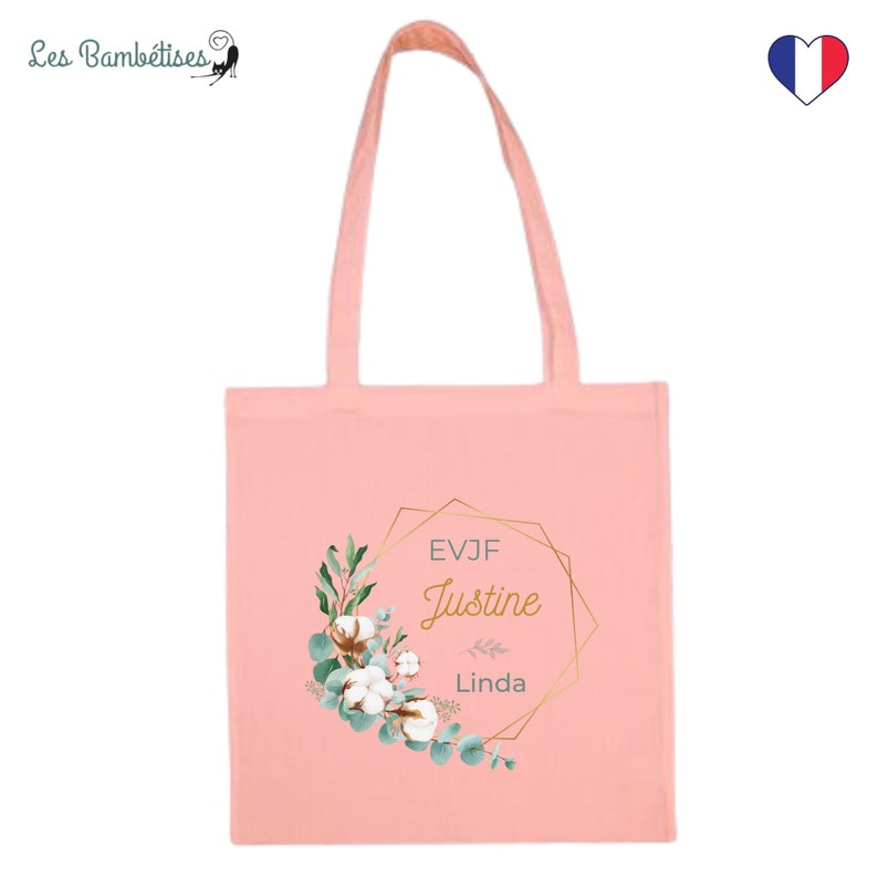 Tote Bag Personnalisable Evjf Champêtre Eucalyptus tote bag enterrement de vie de jeune fille Accessoire evjf personnalisé image 6