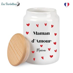 Customizable Cookie Jar for Mom with Love Heart - Mom Gift - Mother&#39;s Day Gift - Mom Christmas Gift