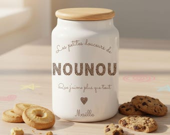 Customizable Leopard Nanny Cookie Jar - Personalized Nanny Gift - Nanny Christmas Gift - End of Contract Nanny Gift
