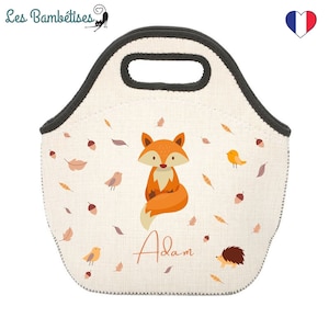 Sac Isotherme Repas Personnalisable Renard - Glacière enfant - Glacière Isotherme Enfant- Sac Repas Personnalisé - Petite Glacière Enfant