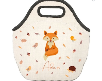 Customizable Fox Insulated Lunch Bag - Kids Cooler - Kids Insulated Cooler - Personalized Lunch Bag - Small Kids Cooler