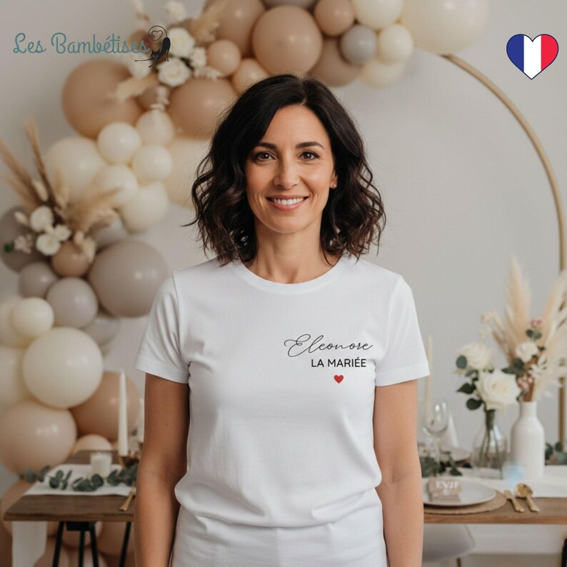 Customizable Heart-Shaped Hen Party T-Shirt - Personalized Hen Party Accessory - Personalized Hen Party T-Shirt image 12