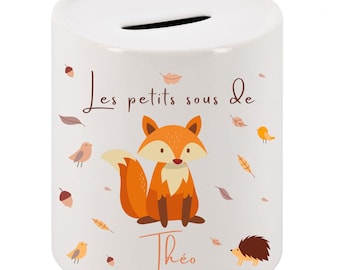 Personalized Fox Piggy Bank - Personalized Name Piggy Bank - Personalized Children&#39;s Piggy Bank - Children&#39;s Christmas Gift - Birthday Gift