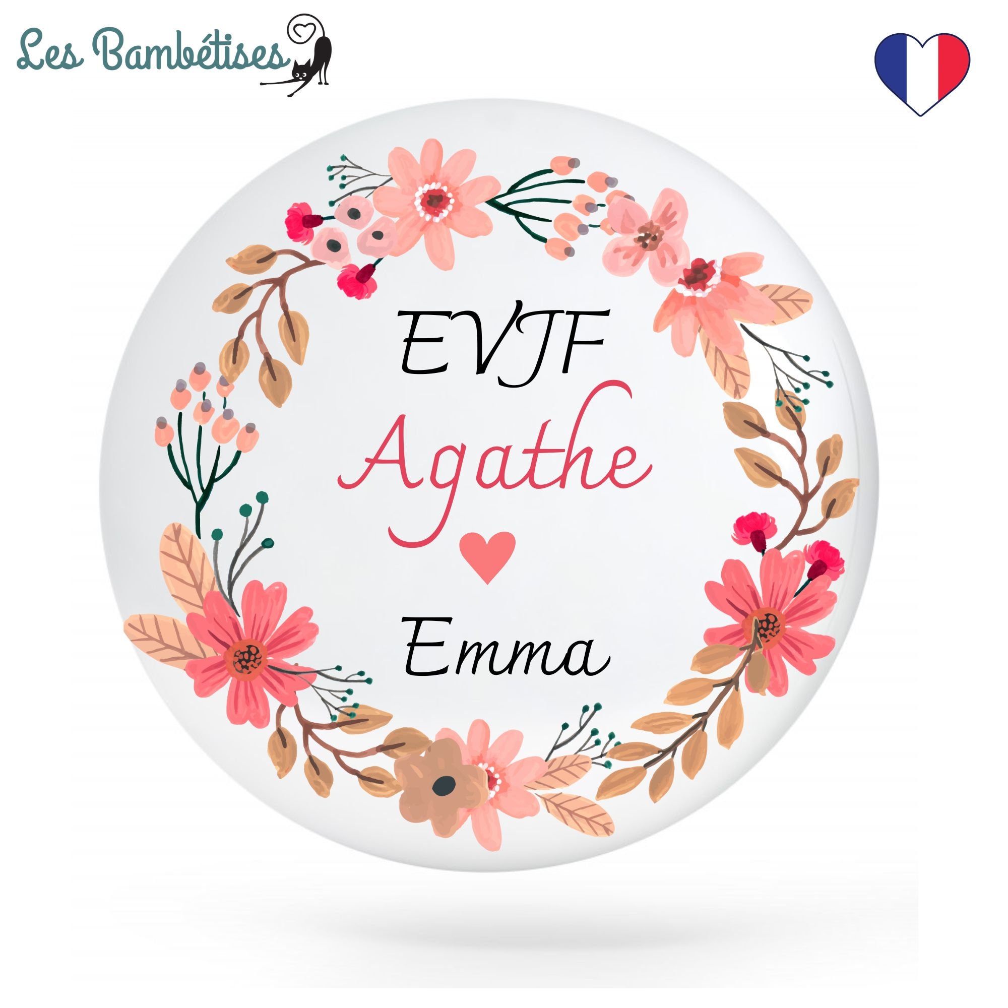 Customizable Flower Hen Party Badge - Hen Party Accessory - Personalized Hen Party Badge