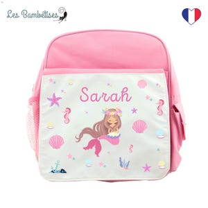 Sac à dos Personnalisable Sirène - Sac à dos Enfant Personnalisé - Sac à dos fille - Sac à dos prénom personnalisé - Sac à dos maternelle
