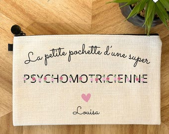 Bolsa de regalo para terapeuta psicomotriz con letras florales - Regalo para terapeuta psicomotriz - Regalo de Navidad para terapeuta psicomotriz