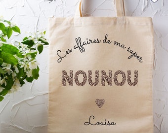 Customizable Leopard Nanny Tote Bag - Nanny Gift - End of Contract Nanny Gift - Christmas Nanny Gift