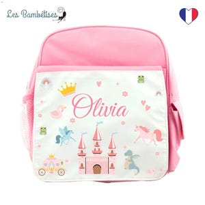 Sac à dos Personnalisable Princesse - Sac à dos Enfant Personnalisé - Sac à dos fille - Sac à dos prénom personnalisé - Sac à dos maternelle